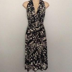 V neck floral cocktail dress